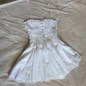 The Native One Boho White Smocked Mini Dress, Size M